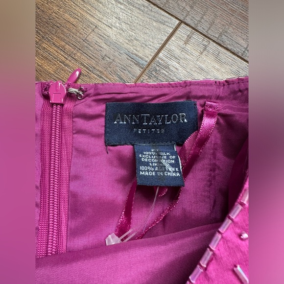 Ann Taylor Pink Silk Sequins Halter Dress. 2P - Picture 3 of 5
